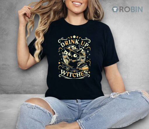 Cat Drink Up  Witches Shirt