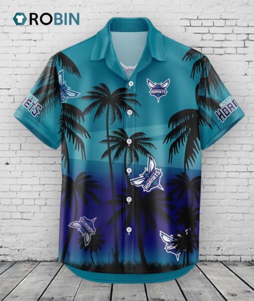 Charlotte Hornets Hawaiian Shirt Coconut Tree
