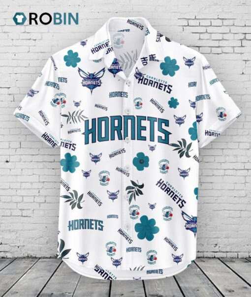 Charlotte Hornets Hawaiian Shirt Tropical Beach