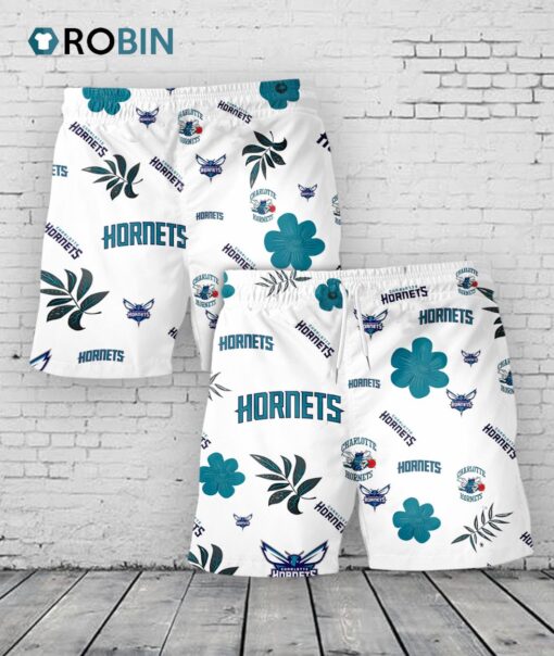 Charlotte Hornets Hawaiian Shorts Tropical Beach