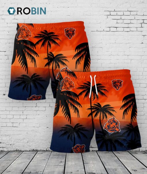 Chicago Bears Hawaiian Shorts Coconut Tree