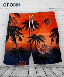 Chicago Bears Hawaiian Shorts Coconut Tree