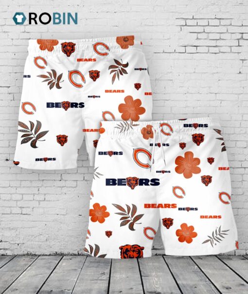 Chicago Bears Hawaiian Shorts Tropical Beach