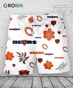Chicago Bears Hawaiian Shorts Tropical Beach