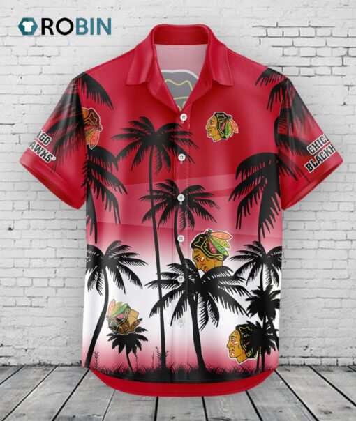 Chicago Blackhawks Hawaiian Shirt Coconut Tree