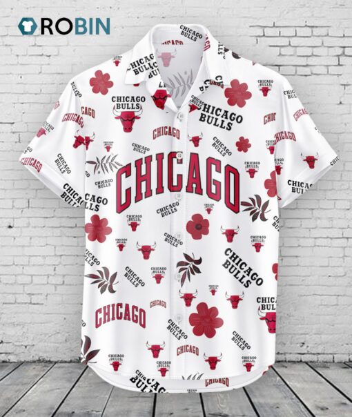 Chicago Bulls Hawaiian Shirt Tropical Beach