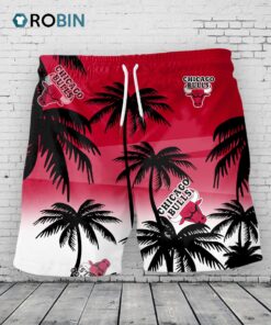 Chicago Bulls Hawaiian Shorts Coconut Tree