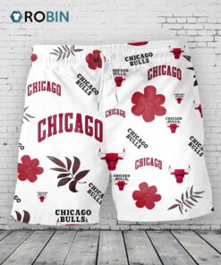 Chicago Bulls Hawaiian Shorts Tropical Beach