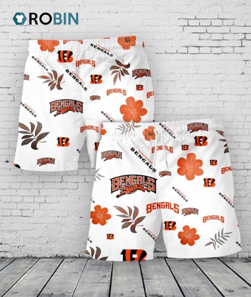 Cincinnati Bengals Hawaiian Shorts Tropical Beach