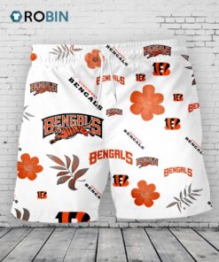 Cincinnati Bengals Hawaiian Shorts Tropical Beach