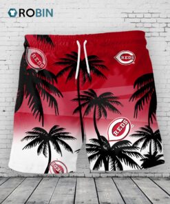 Cincinnati Reds Hawaiian Shorts Coconut Tree Cincinnati Reds Hawaiian Shorts Coconut Tree