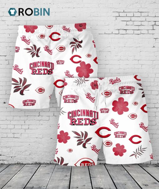 Cincinnati Reds Hawaiian Shorts Tropical Beach