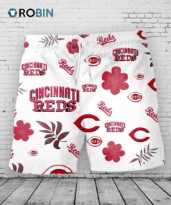 Cincinnati Reds Hawaiian Shorts Tropical Beach Cincinnati Reds Hawaiian Shorts Tropical Beach