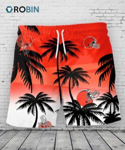 Cleveland Browns Hawaiian Shorts Coconut Tree Cleveland Browns Hawaiian Shorts Coconut Tree