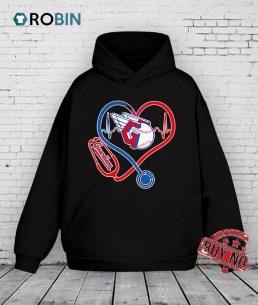 Cleveland Guardians Baseball Nurse Heartbeat Logo Shirt