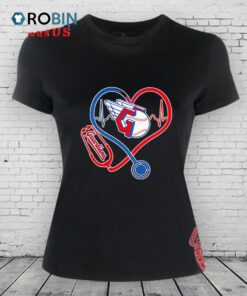 Cleveland Guardians Baseball Nurse Heartbeat Logo Shirt