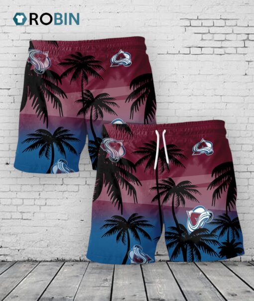 Colorado Avalanche Hawaiian Shorts Coconut Tree