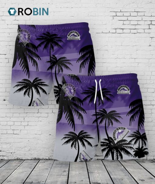Colorado Rockies Hawaiian Shorts Coconut Tree