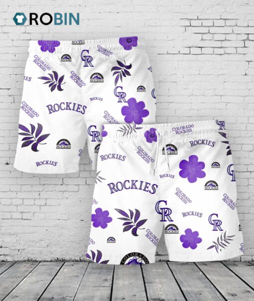 Colorado Rockies Hawaiian Shorts Tropical Beach