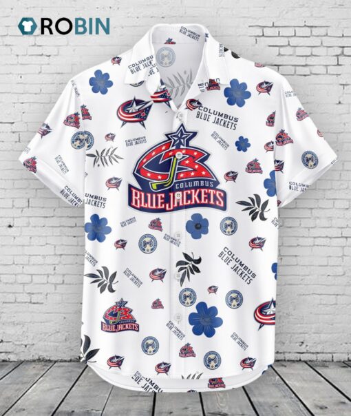 Columbus Blue Jackets Hawaiian Shirt Tropical Beach