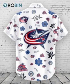 Columbus Blue Jackets Hawaiian Shirt Tropical Beach