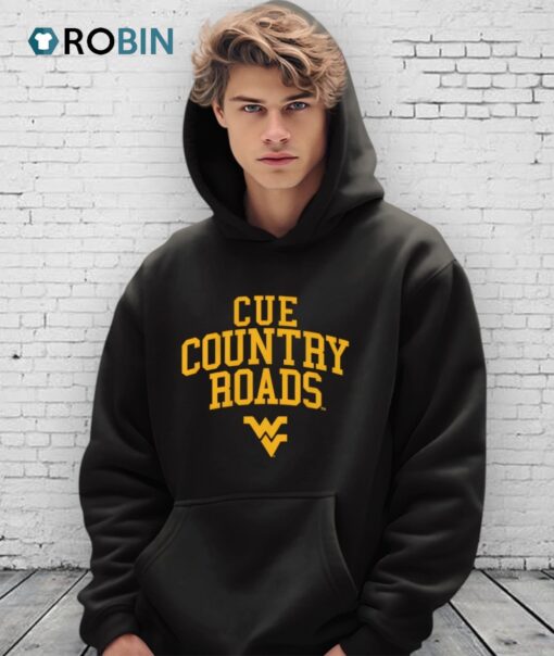 Cue Country Roads West Virginia Mountaineers Logo Shirt