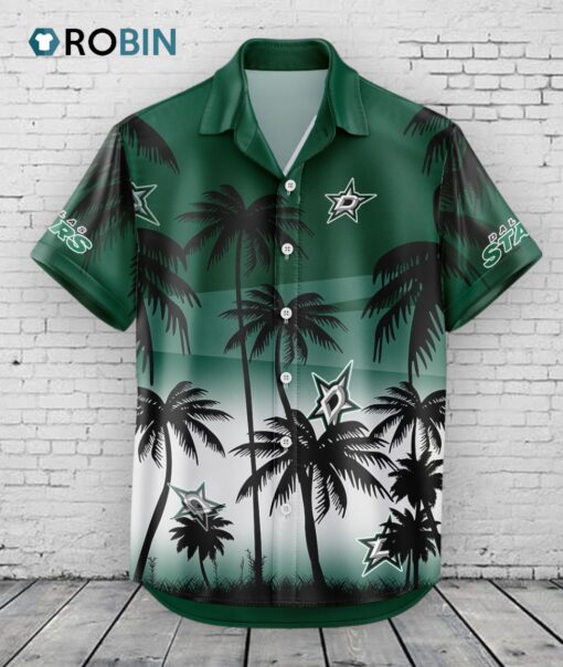 Dallas Stars Hawaiian Shirt Coconut Tree