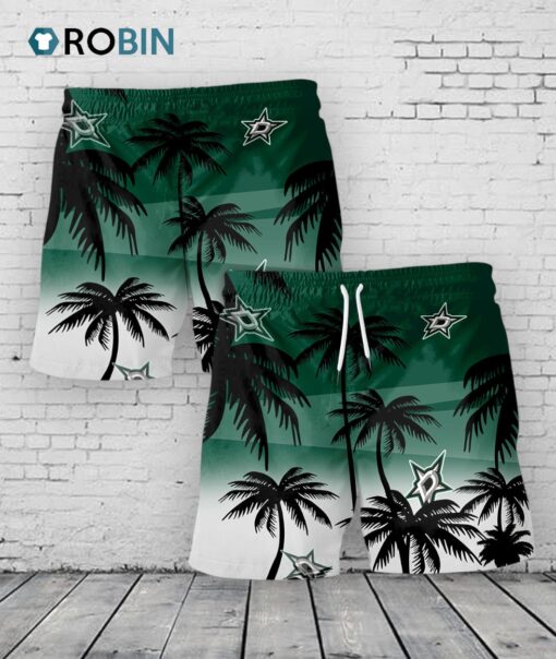 Dallas Stars Hawaiian Shorts Coconut Tree