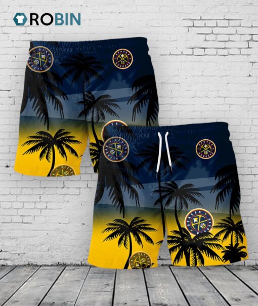 Denver Nuggets Hawaiian Shorts Coconut Tree
