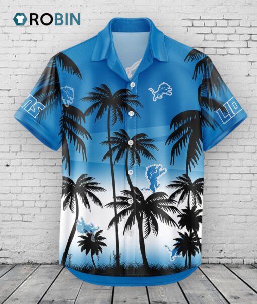 Detroit Lions Hawaiian Shirt Coconut Tree