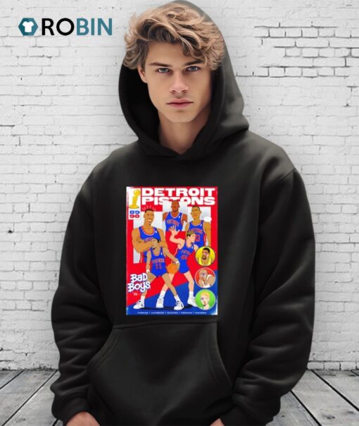 Detroit Pistons Basketball Bad Boys Trophy Comic Shirt