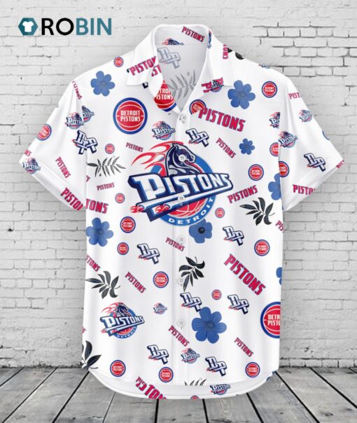 Detroit Pistons Hawaiian Shirt Tropical Beach