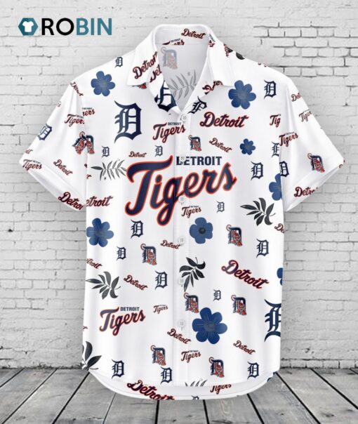 Detroit Tigers Hawaiian Shirt Tropical Beach
