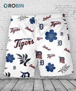 Detroit Tigers Hawaiian Shorts Tropical Beach Detroit Tigers Hawaiian Shorts Tropical Beach