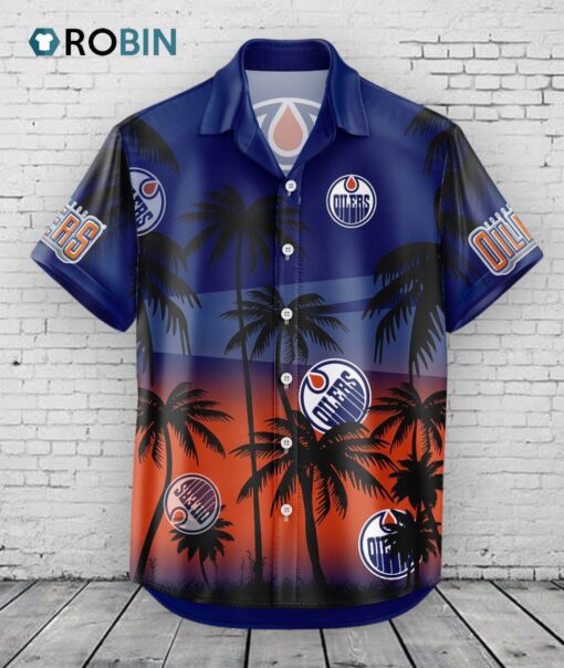 Edmonton Oilers Hawaiian Shirt Coconut Tree