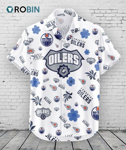 Edmonton Oilers Hawaiian Shirt Tropical Beach