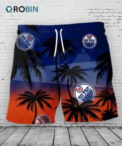 Edmonton Oilers Hawaiian Shorts Coconut Tree
