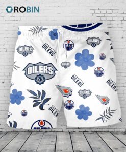 Edmonton Oilers Hawaiian Shorts Tropical Beach