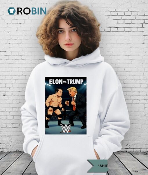 Elon Musk Vs Donald Trump Wwe Political Satire Wrestling Match 2025 Shirt