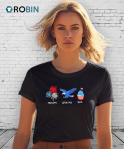 Fireworks Democracy Treats Independence Day Fdt 2025 Shirt