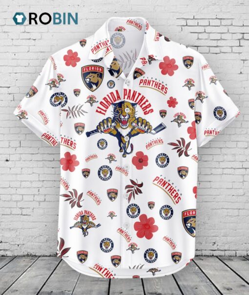Florida Panthers Hawaiian Shirt Tropical Beach