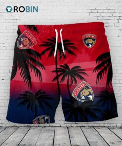 Florida Panthers Hawaiian Shorts Coconut Tree