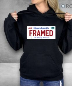 Framed Massachusetts License Plate Police Justice Satire Shirt