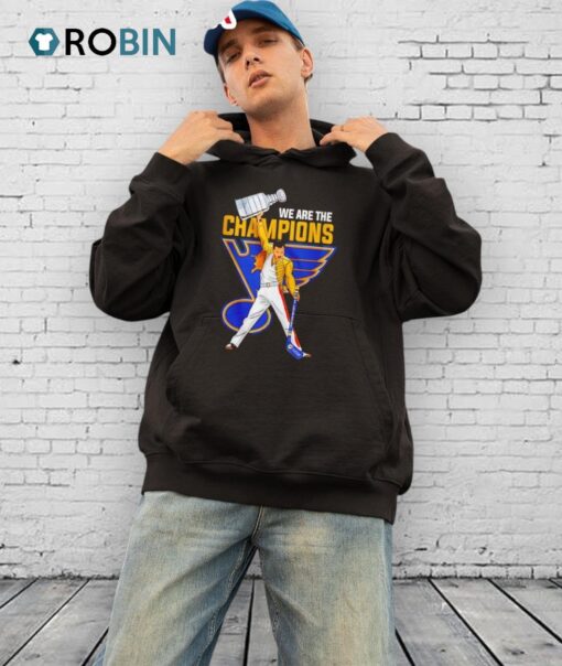 Freddie Mercury We Are The Champions St. Louis Blues Hockey Shirt