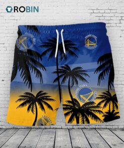Golden State Warriors Hawaiian Shorts Coconut Tree