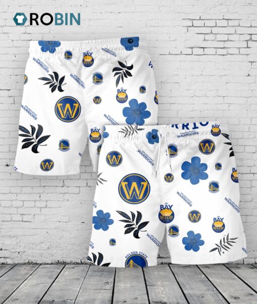 Golden State Warriors Hawaiian Shorts Tropical Beach