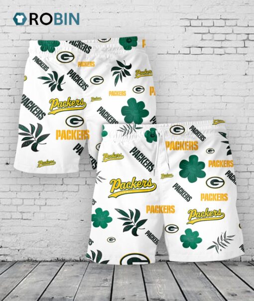 Green Bay Packers Hawaiian Shorts Tropical Beach