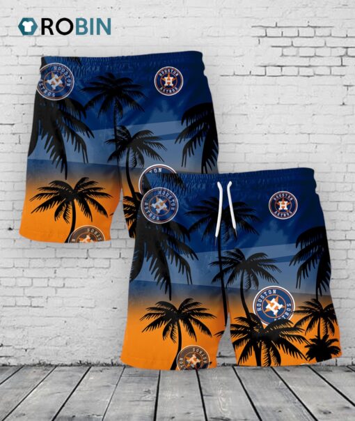 Houston Astros Hawaiian Shorts Coconut Tree