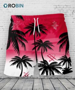 Houston Rockets Hawaiian Shorts Coconut Tree