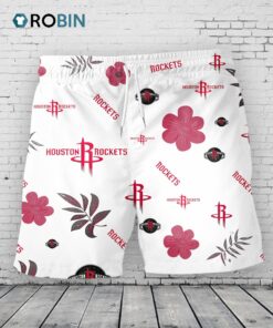 Houston Rockets Hawaiian Shorts Tropical Beach